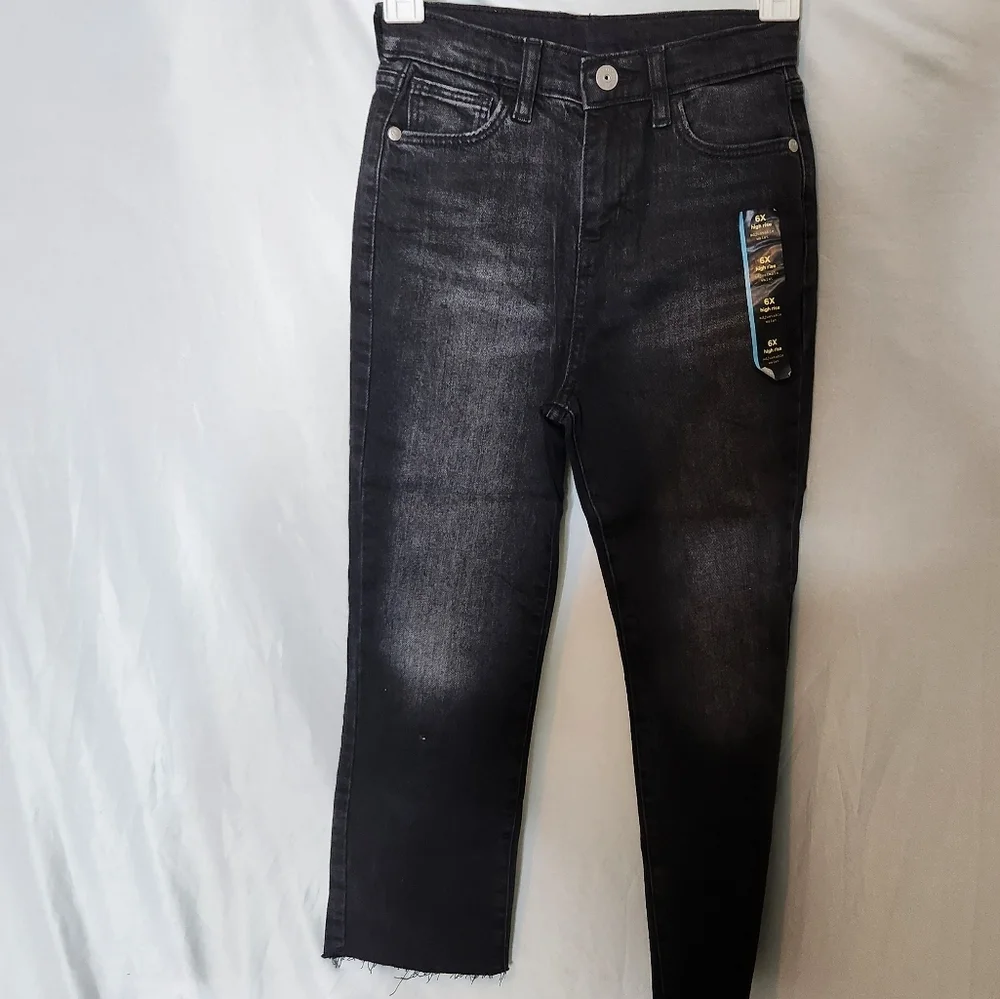 Art Class Girls's 6X Black Pants with Raw Hem